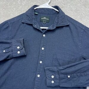 Rodd & Gunn Longsleeve Shirt Mens M Indigo Blue Sports Fit Cotton Button Down